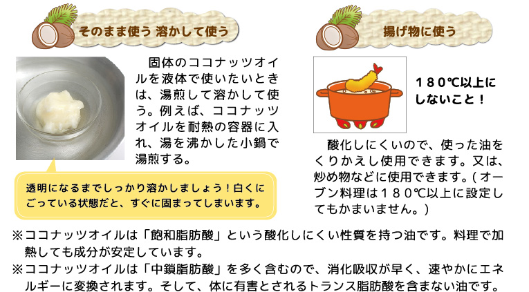ココナッツオイルの基本的な使い方